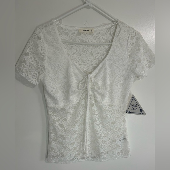 wild Love Dresses & Skirts - Wild Love white lace blouse. Size L. New with tag.